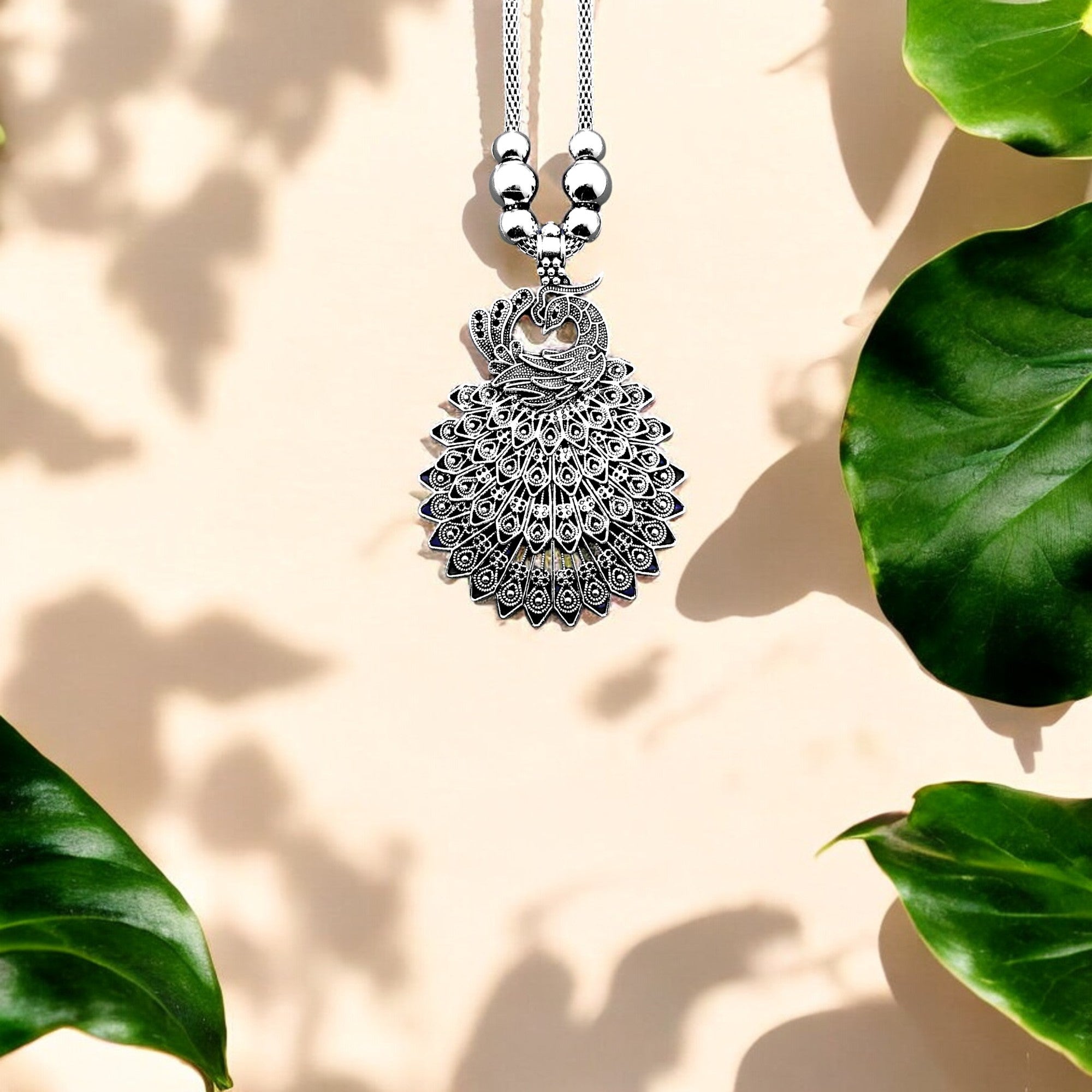 Mayuri Manthan Oxidised Pendant