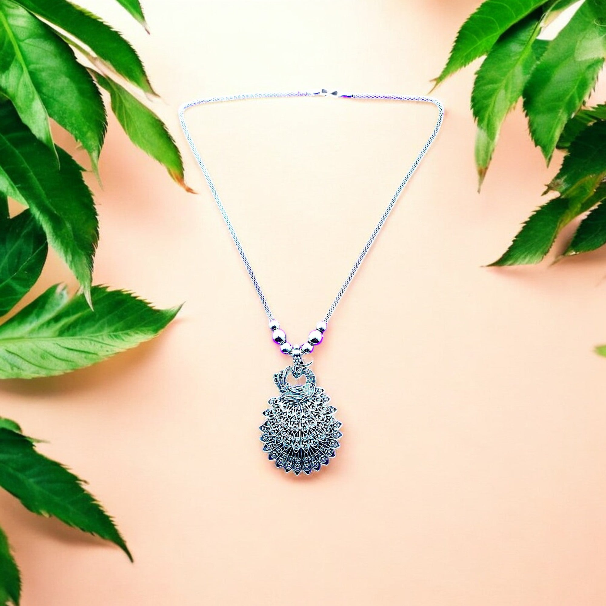 Mayuri Manthan Oxidised Pendant