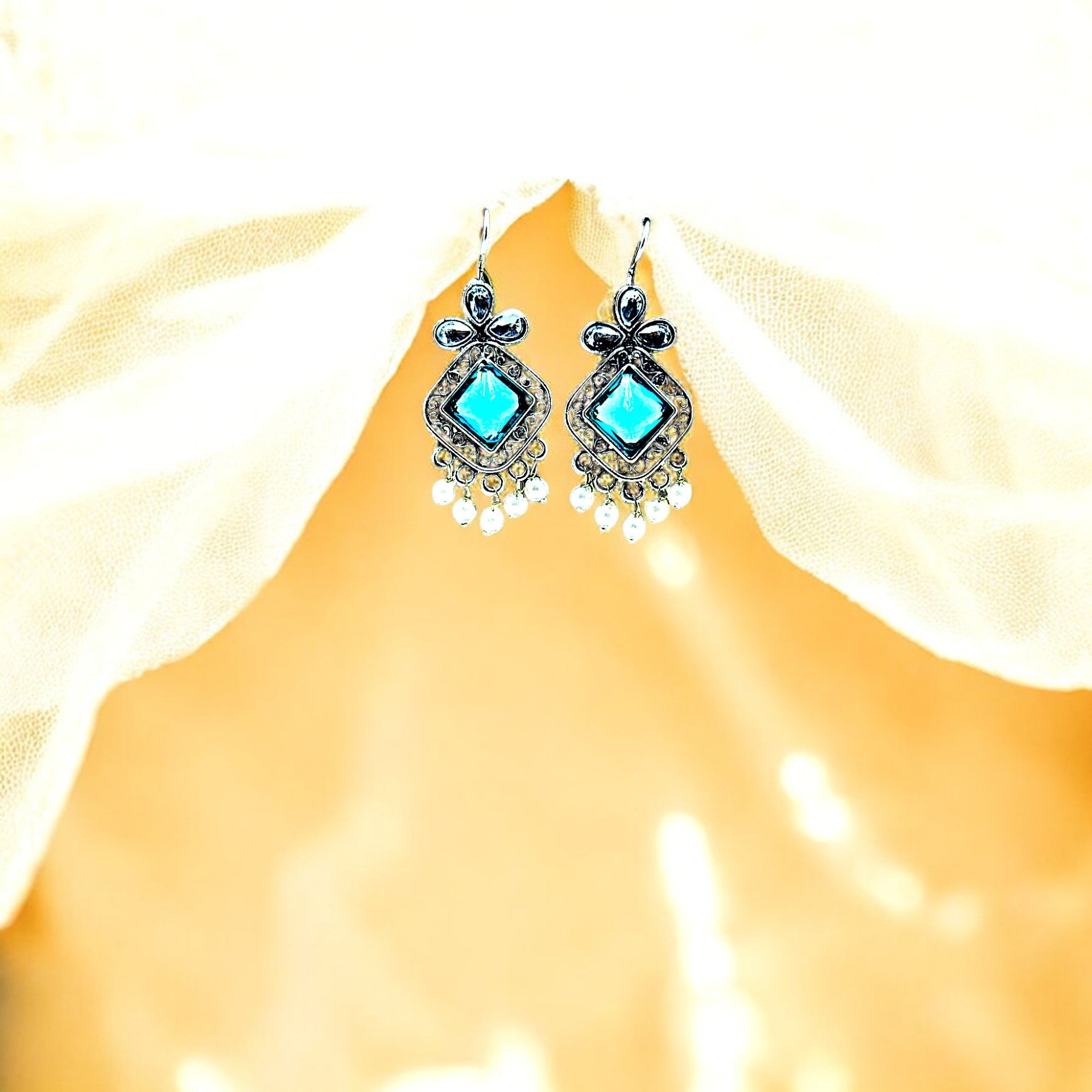 Set of 4 Exquisite Oxidized Silver Jhumka Earrings