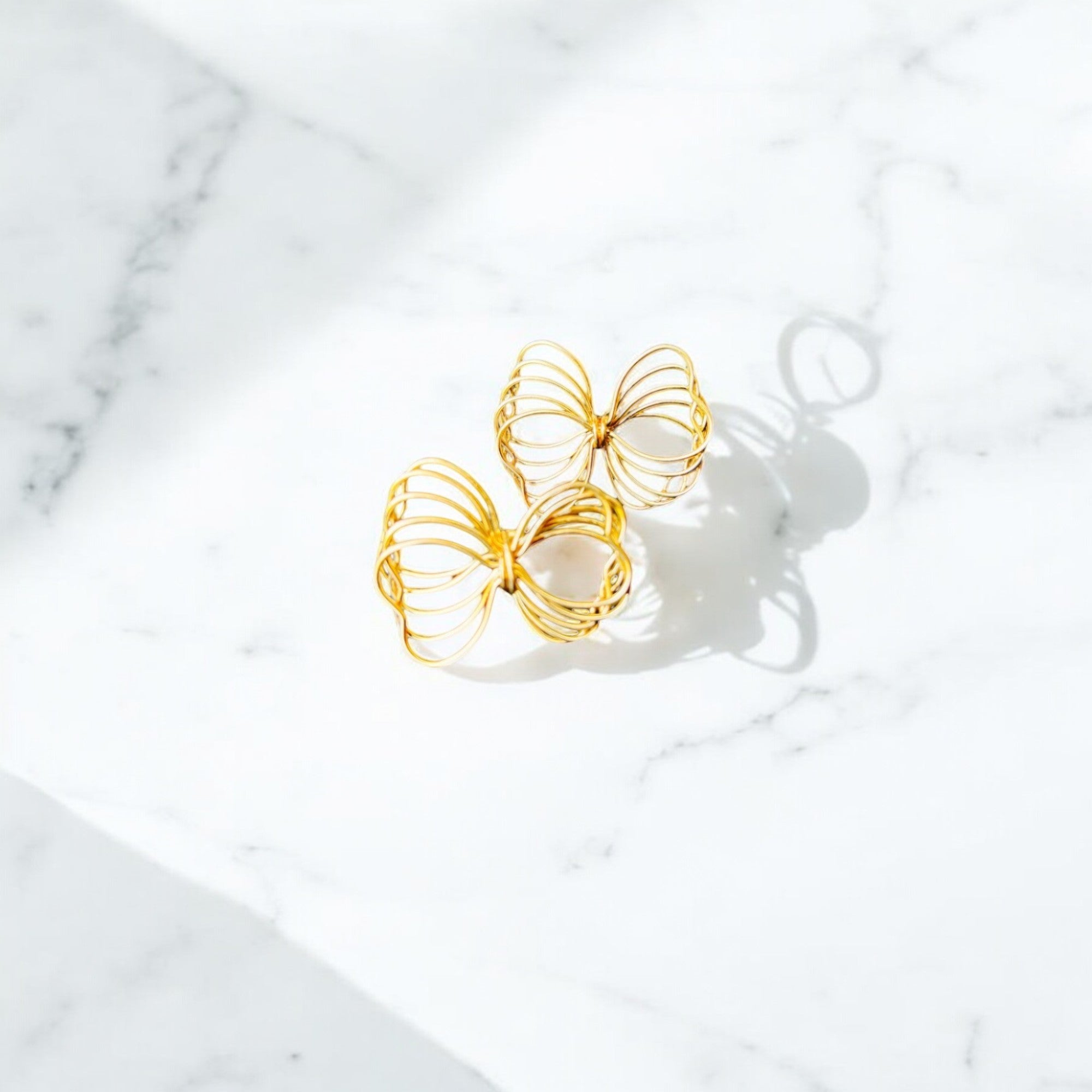 Golden Wings Stud Earrings (Anti-tarnish)