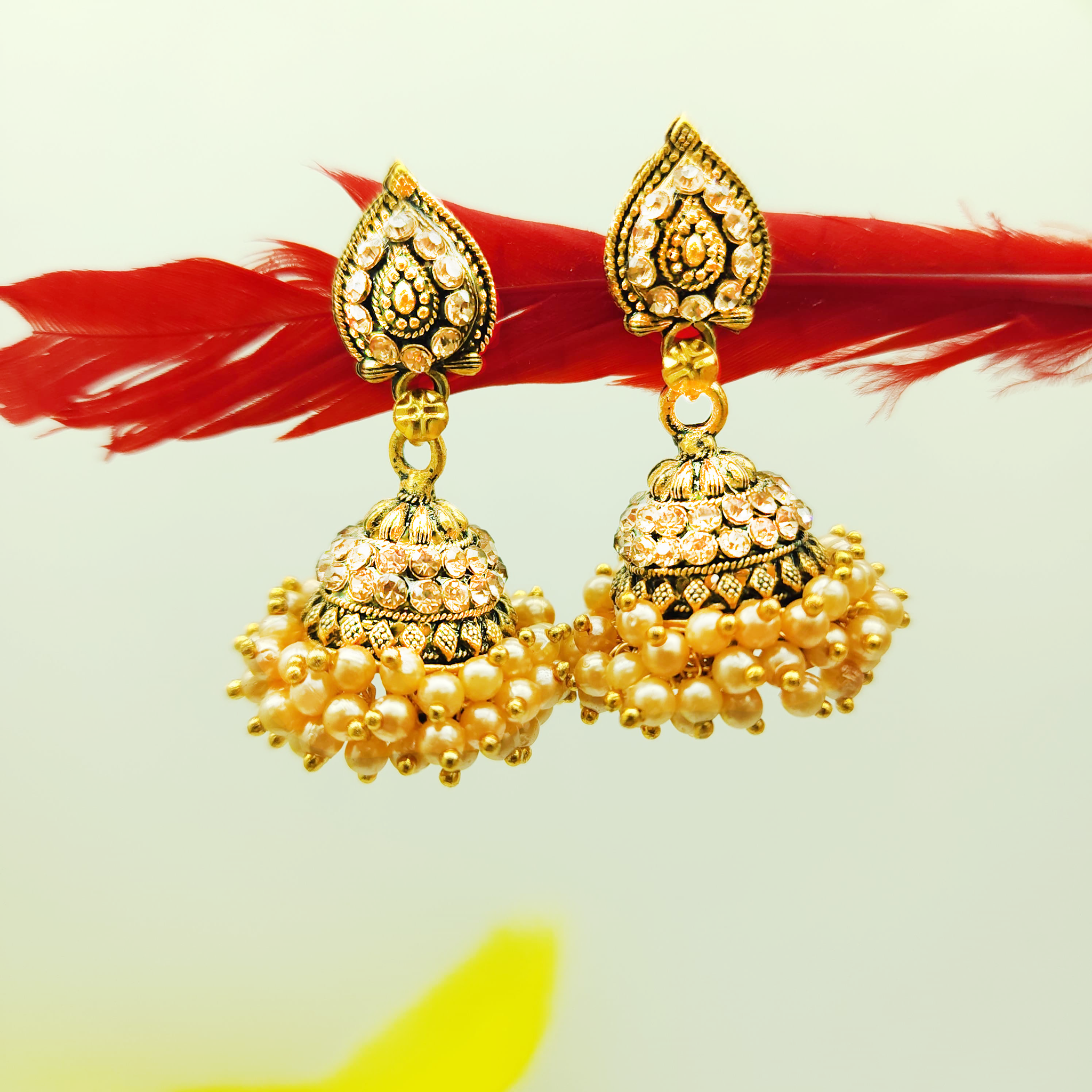 Kamakshi - South Indian Pearl (Golden Jhumka)